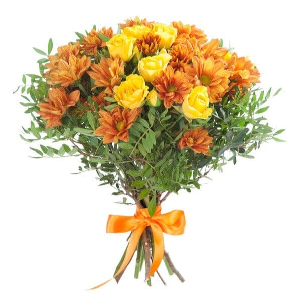 Yellow Spray Roses with Chrysanthemum Bouquet - Florist London