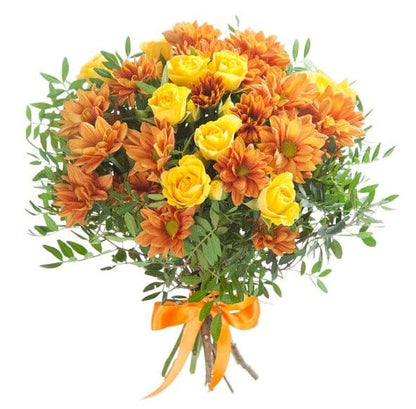 Yellow Spray Roses with Chrysanthemum Bouquet