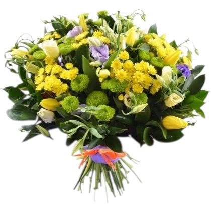 Yellow Tanacetum and Santini Chrysanthemum Bouquet - Florist London
